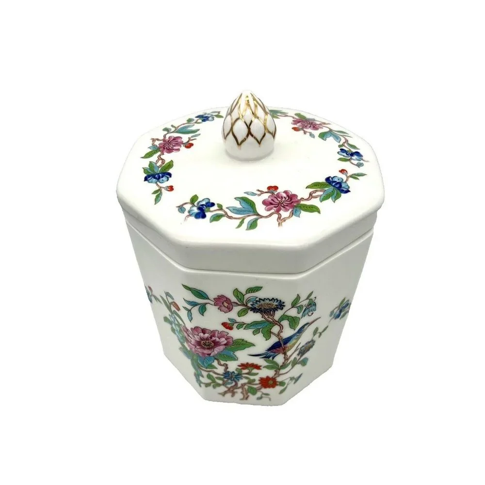Vintage Aynsley Pembroke Biscuit Jar Barrel Canister Candy Discontinued Octagon - Picture 2 of 8